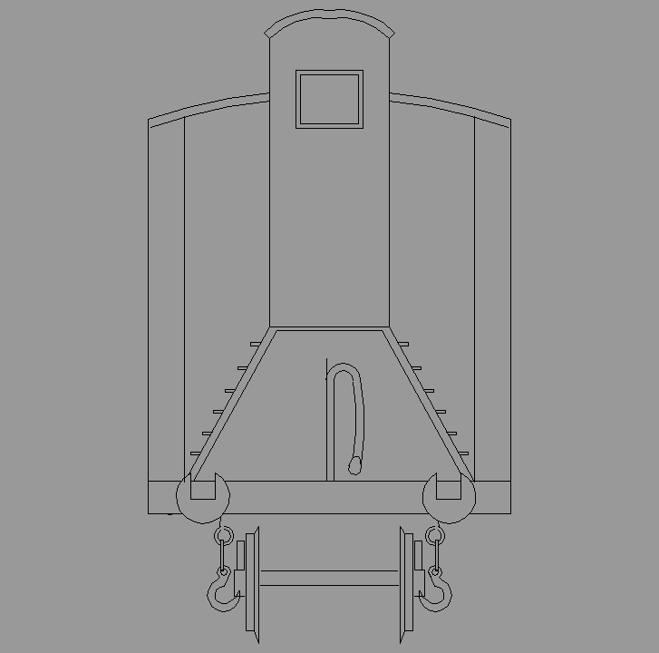 Bloque Autocad Vista de Vagón Tren diseño 08 en Alzado